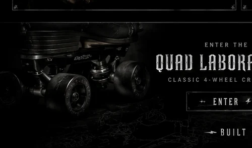 Quad skate machinery in darkness