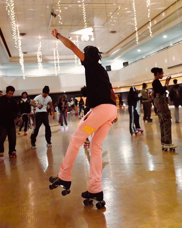 Roller skater enjoying a rink session