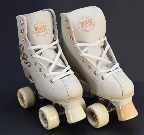 Slightly Used Rio Roller Rose Cream Roller Skates | Ladies' US6 / UK4
